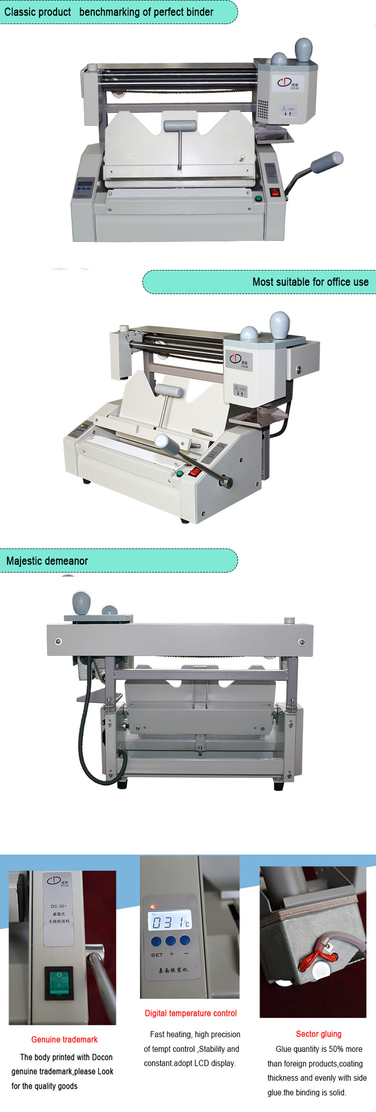 DC30B+ Desktop glue binding machineDesktop wireless glue binding